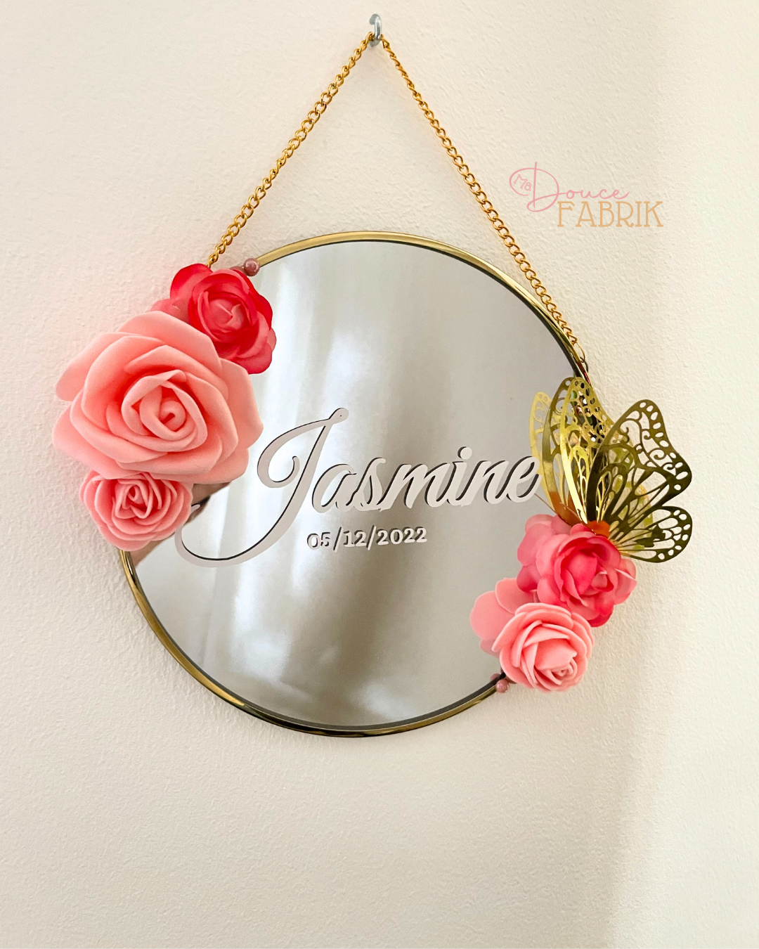 Miroir Prénom Personnalisé "Fleurs d'Éclat" – Image 4