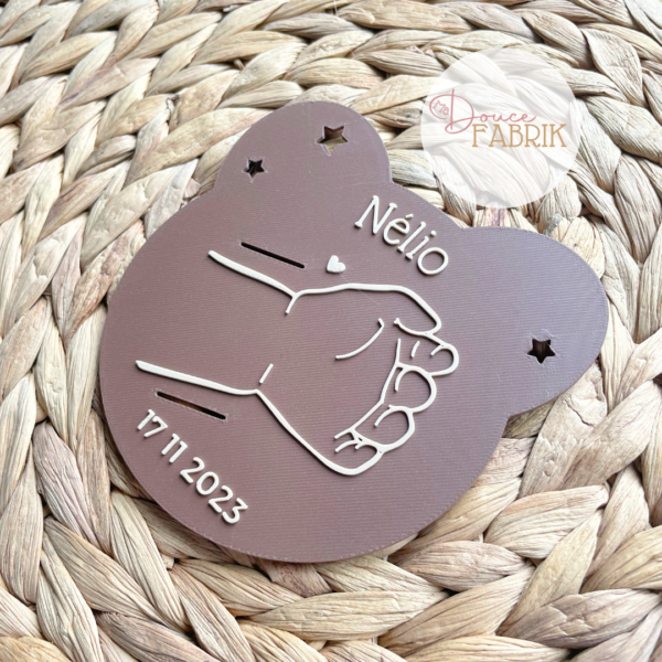 Plaque Ours bracelet de naissance