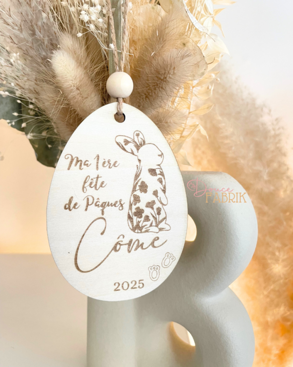 Suspension œuf en bois Pâques – Image 2