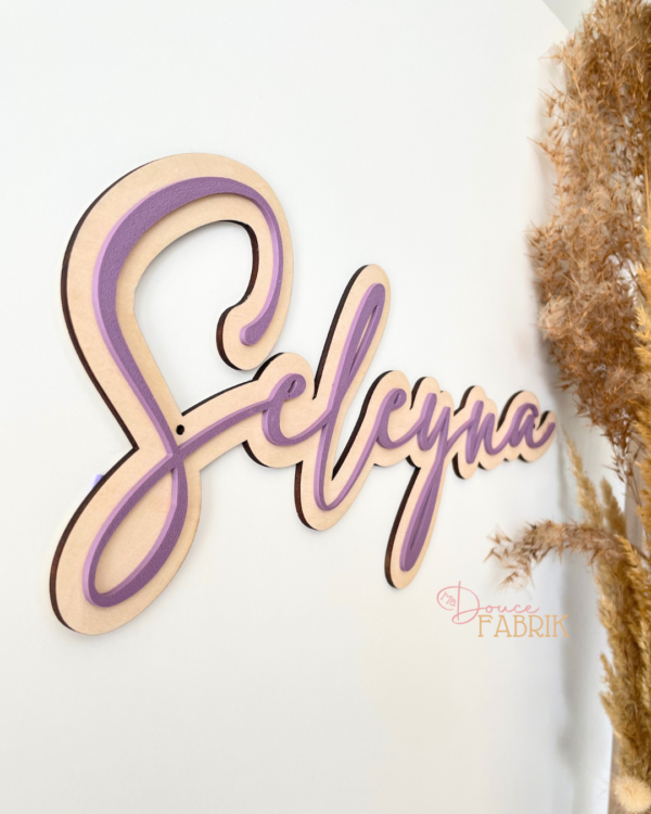Prénom Mural Personnalisé en Bois et Relief 3D – Image 2
