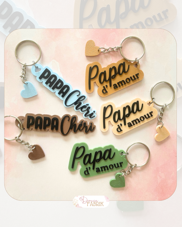 Porte clé PAPA d'amour / PAPA chéri