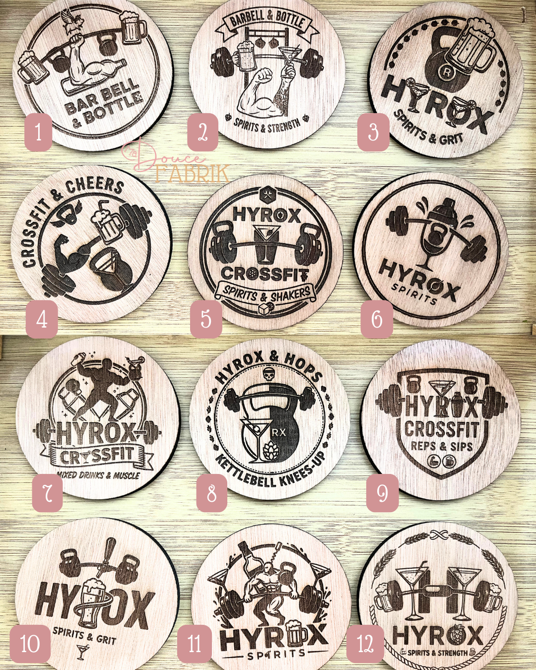 Dessous de verre bois gravés CrossFit & Hyrox – Image 3