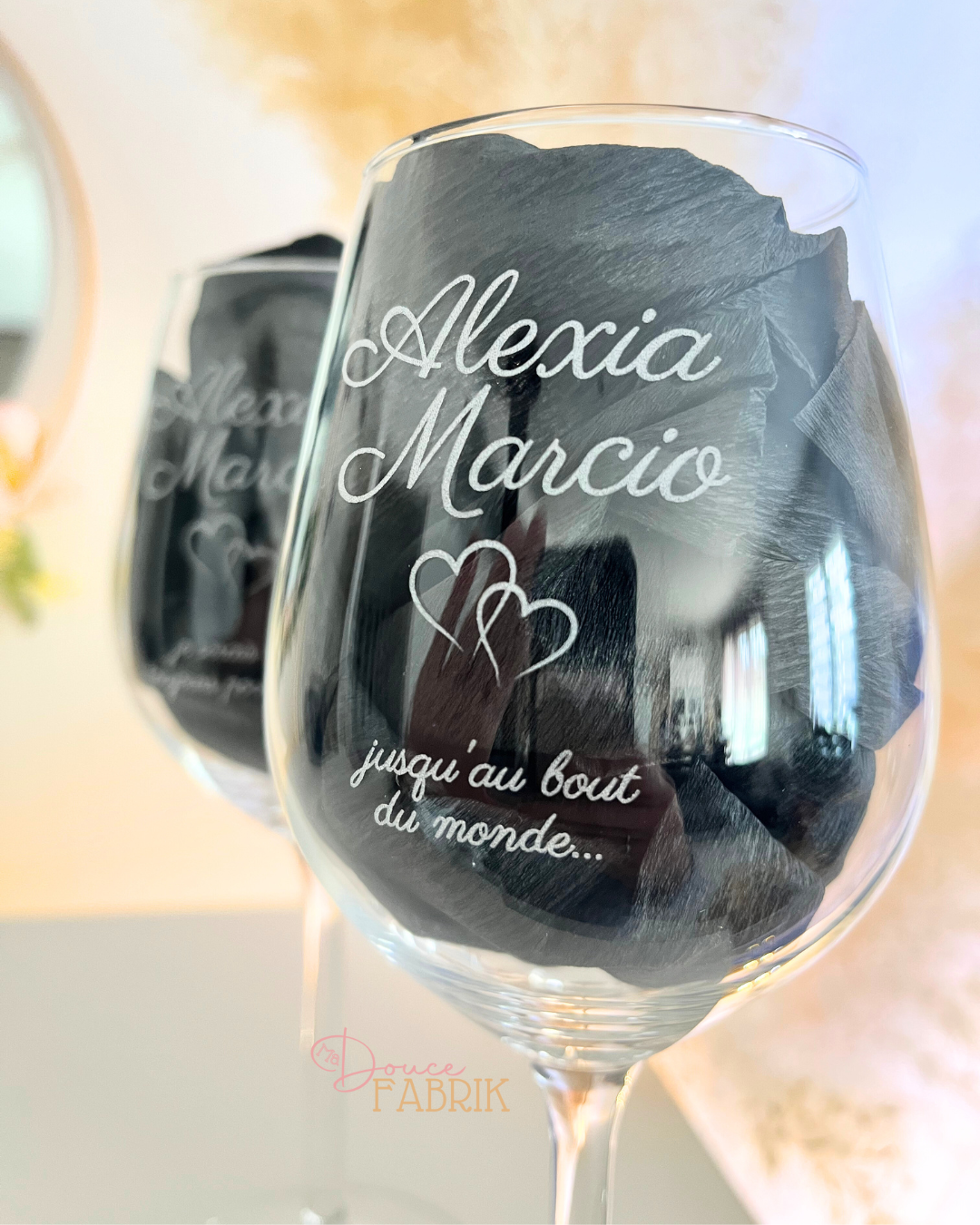 Verres à vin personnalisés gravés – Image 2