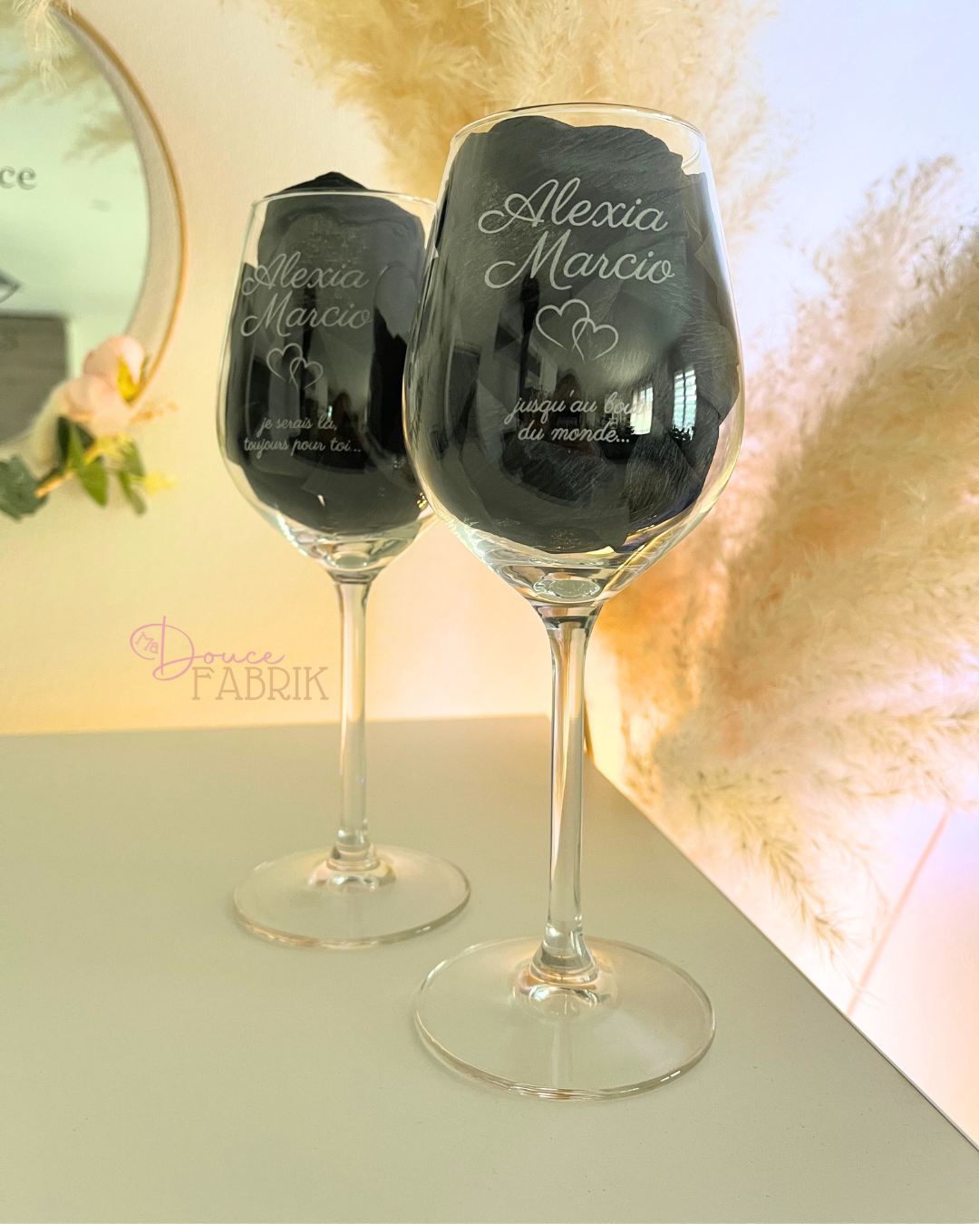 Verres à vin personnalisés gravés – Image 3