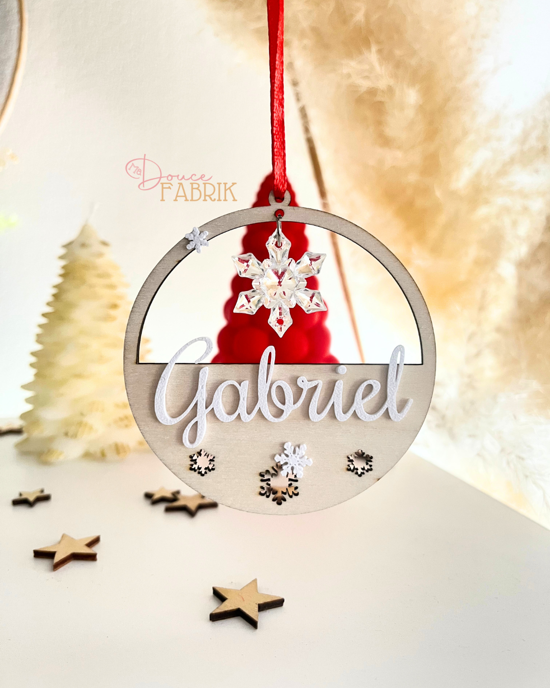 Suspension de Noël personnalisée « Cristal de Flocons »