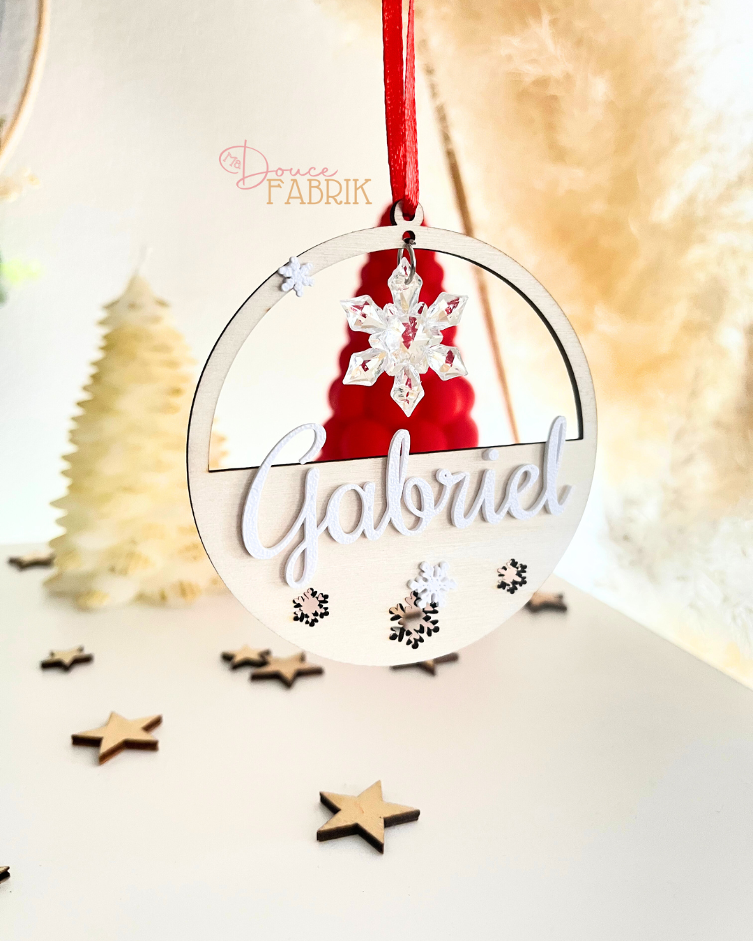 Suspension de Noël personnalisée « Cristal de Flocons » – Image 3