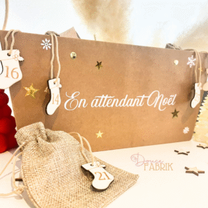 Calendrier de l'Avent à Personnaliser dans un Panier Kraft