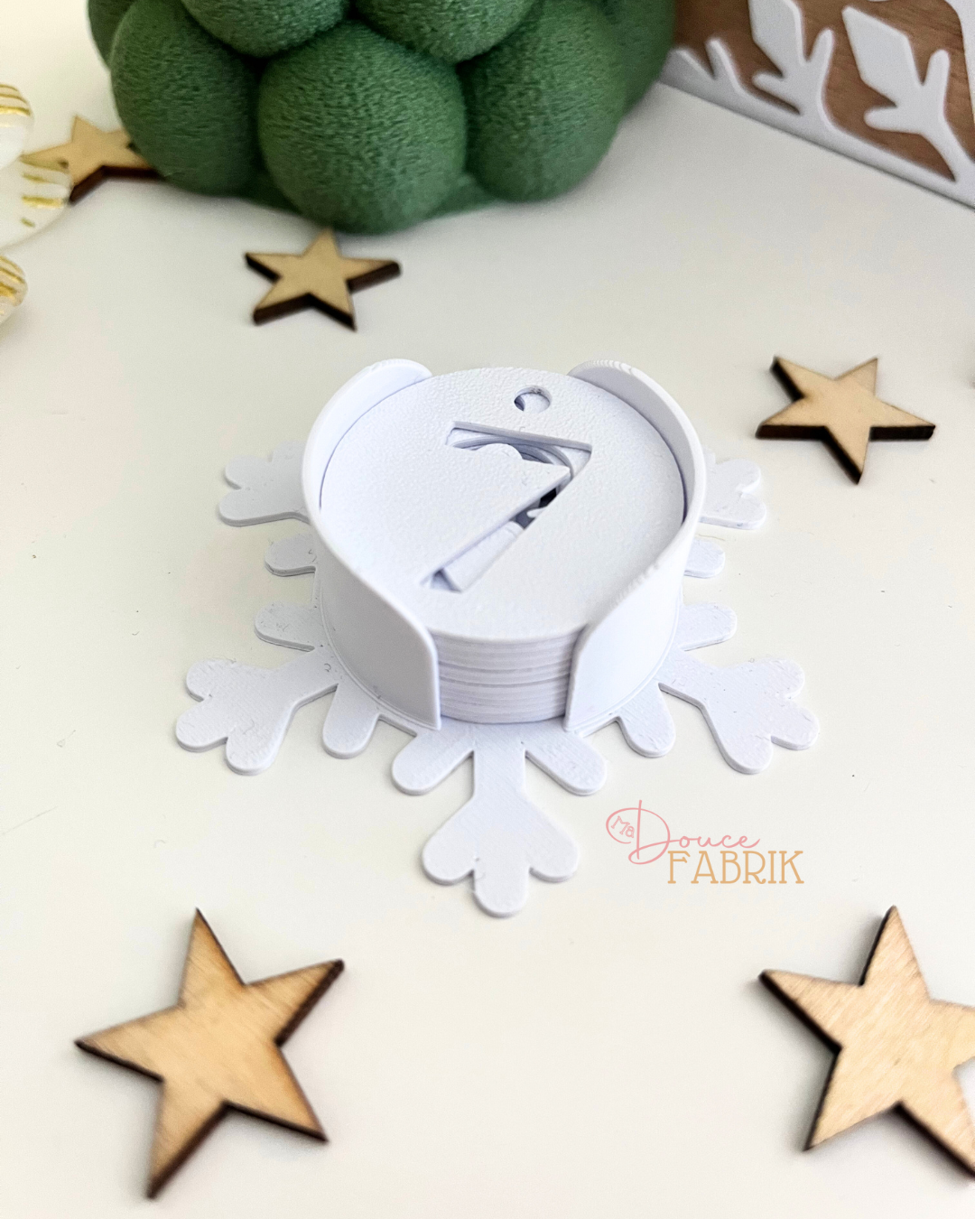 Décompte avant Noël personnalisé – Bois & 3D, flocon rangement chiffres – Image 4