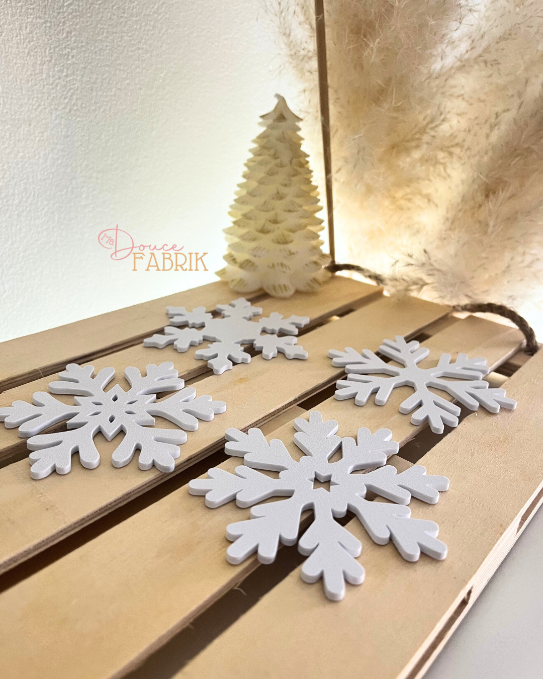 Dessous de verre flocon – Lot de 4, impression 3D