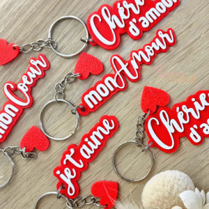 Porte-Clés "Mots Doux & Roses" – Collection Amour