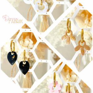 Créoles "Éclat 3D" – Pampilles Artisanales, Résine & Feuilles d’Or