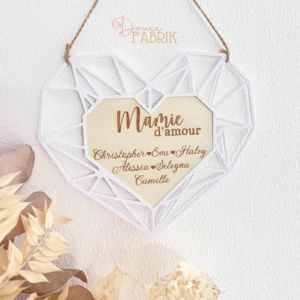 Cœur Géométrique Personnalisé - Modèle "D'amour"