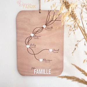 Tableau "Notre Famille" Personnalisé en Bois