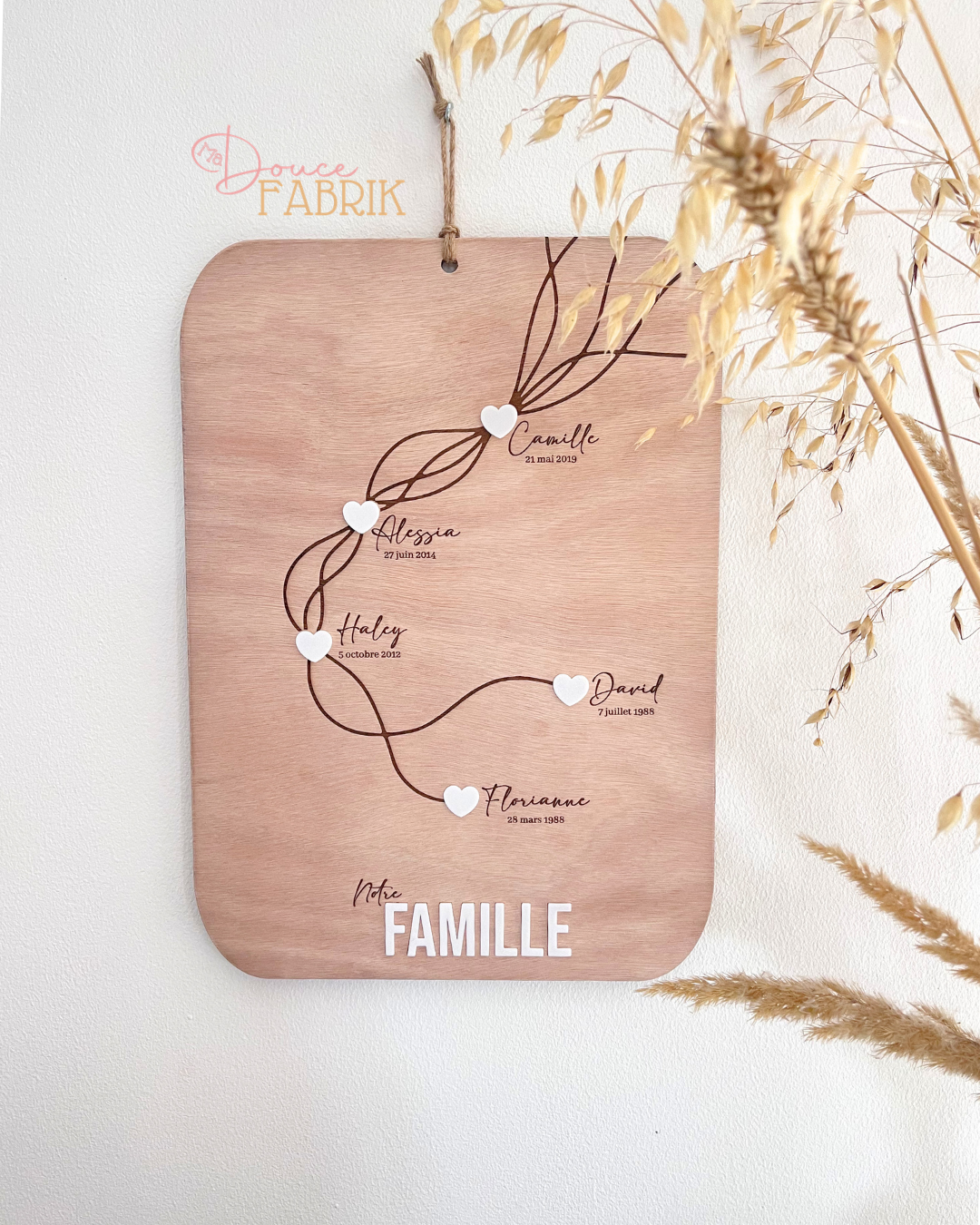 Tableau "Notre Famille" Personnalisé en Bois