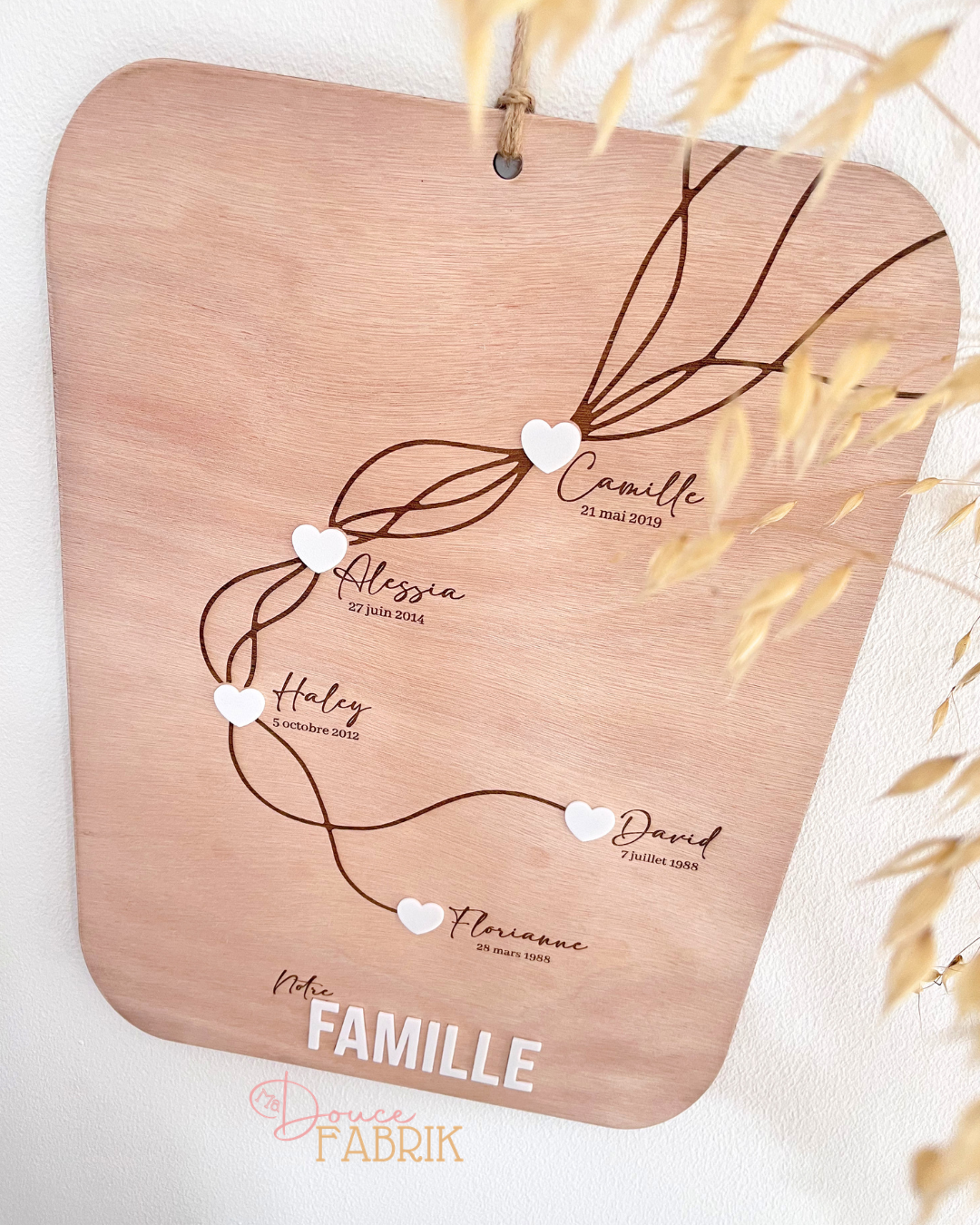 Tableau "Notre Famille" Personnalisé en Bois – Image 3