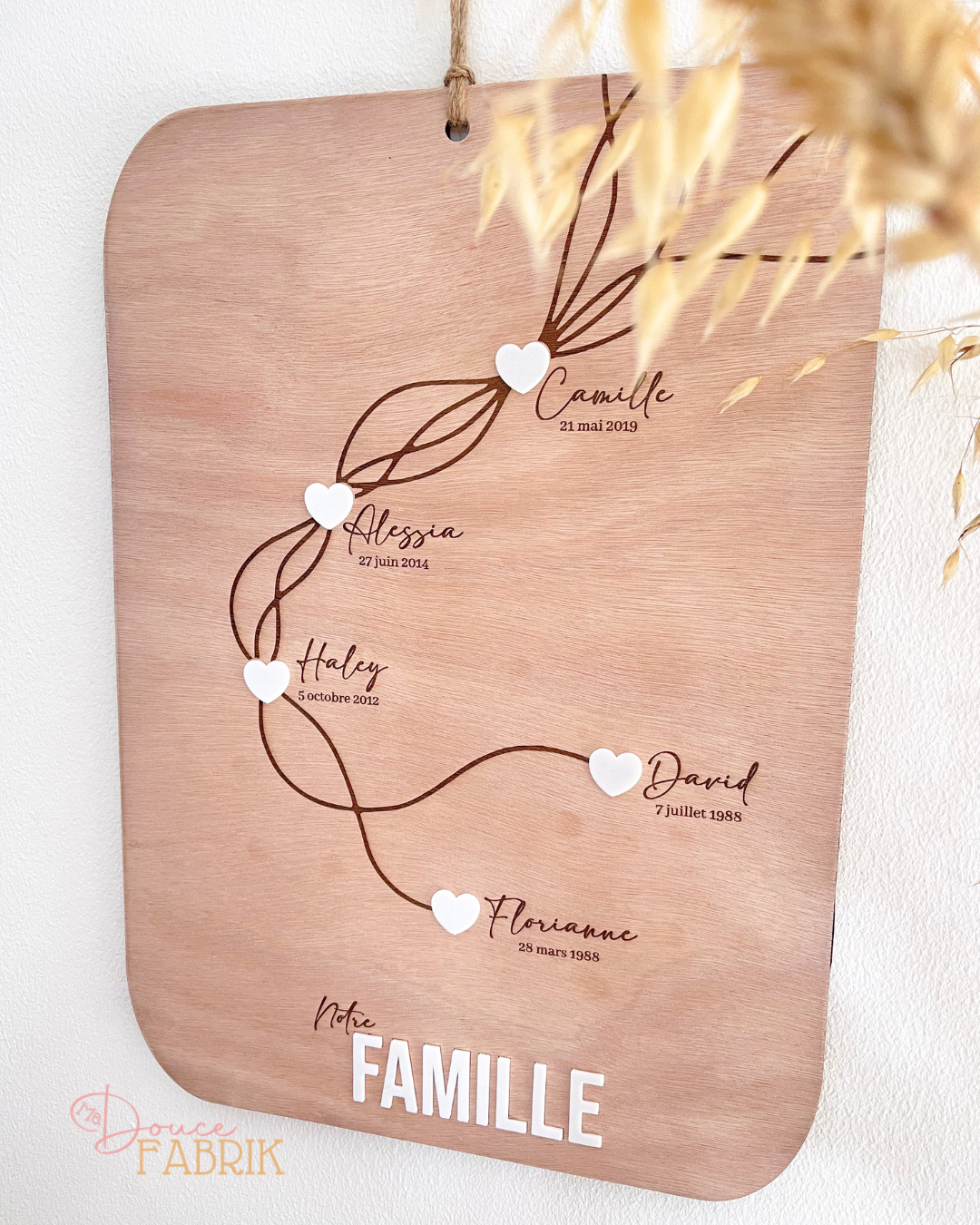 Tableau "Notre Famille" Personnalisé en Bois – Image 4