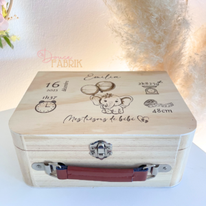 Valisette Souvenirs de Bébé Personnalisé en Bois