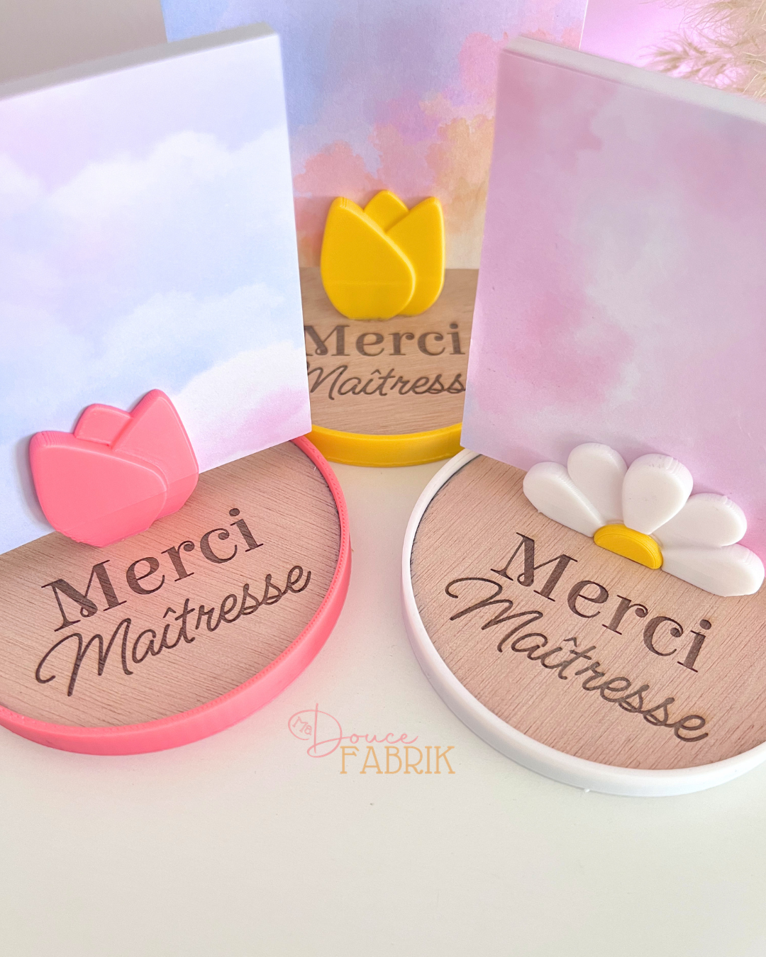 Porte-Mémo "Douceur Florale" – Cadeau Maîtresse Personnalisé