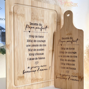 Planche à Découper Gravée "Recette du Papa Parfait"